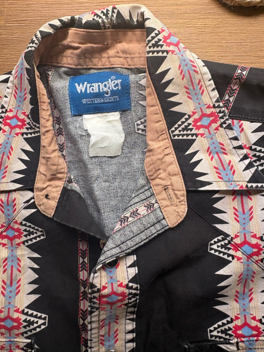 Wrangler Black Southwestern Print Shirt